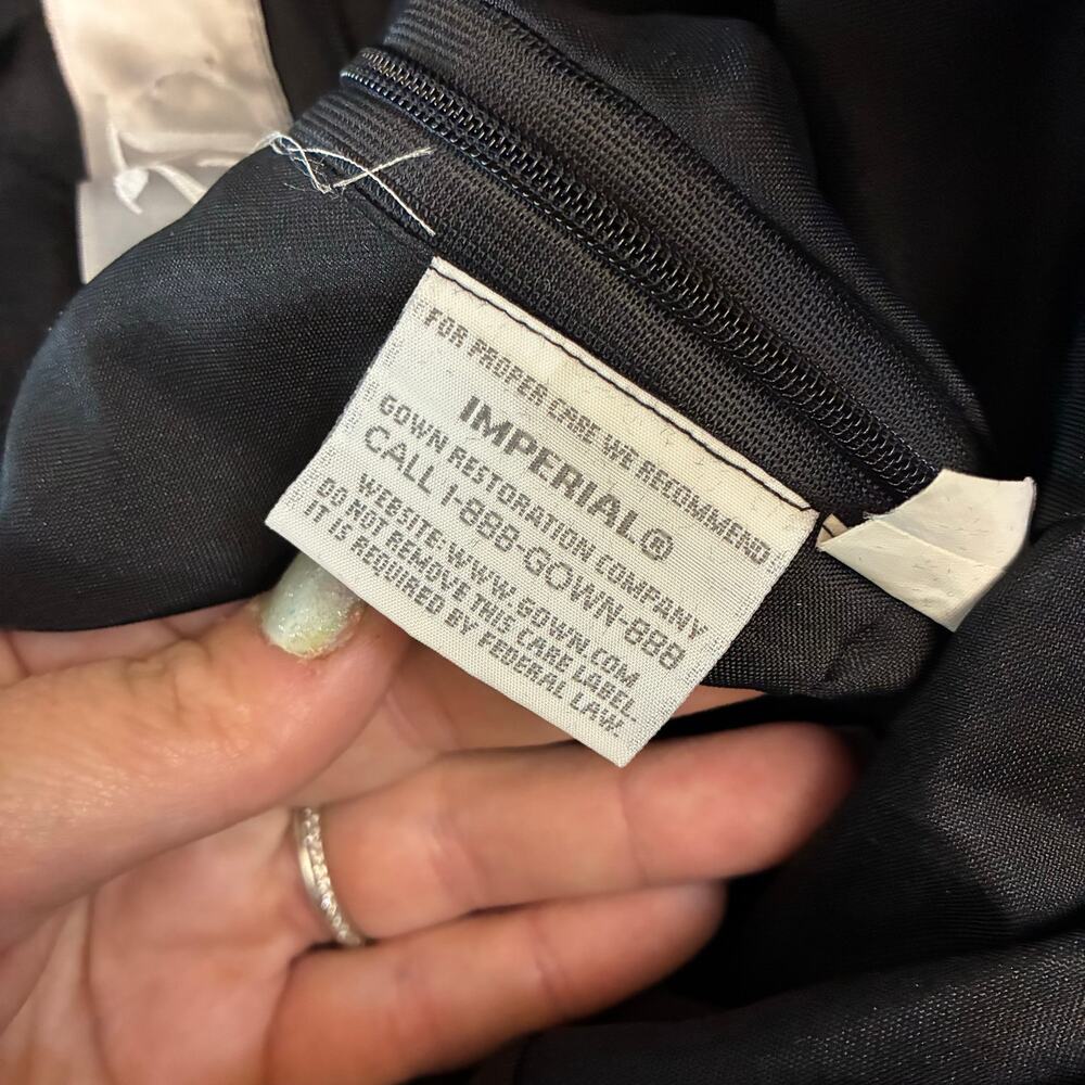 Vtg B2 Sleeveless Maxi Gown Dress Women's XS Black Satin Square Formal Y2K Vines - Picture 14 of 15